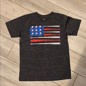 Red, white, and Baseball dry-fit t-shirt